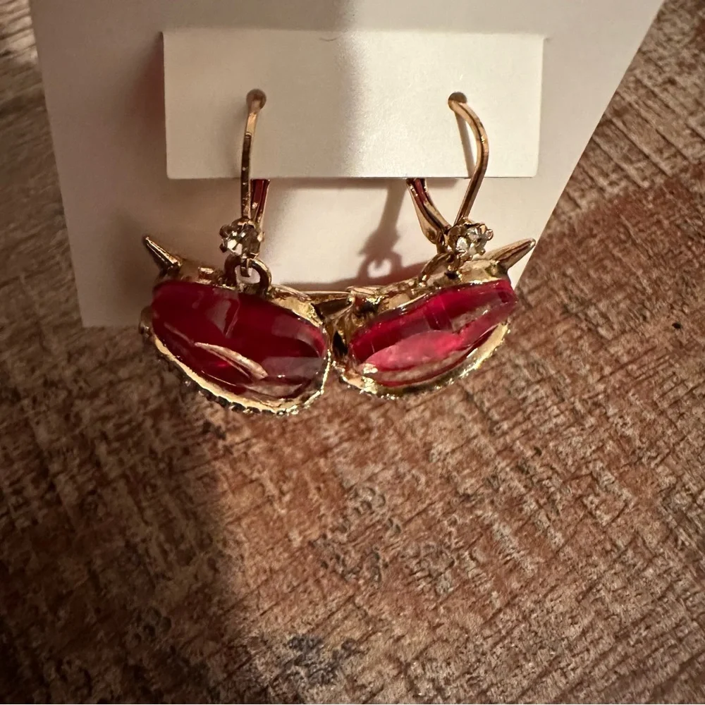 Betsey Johnson Devil Heart Drop Earrings